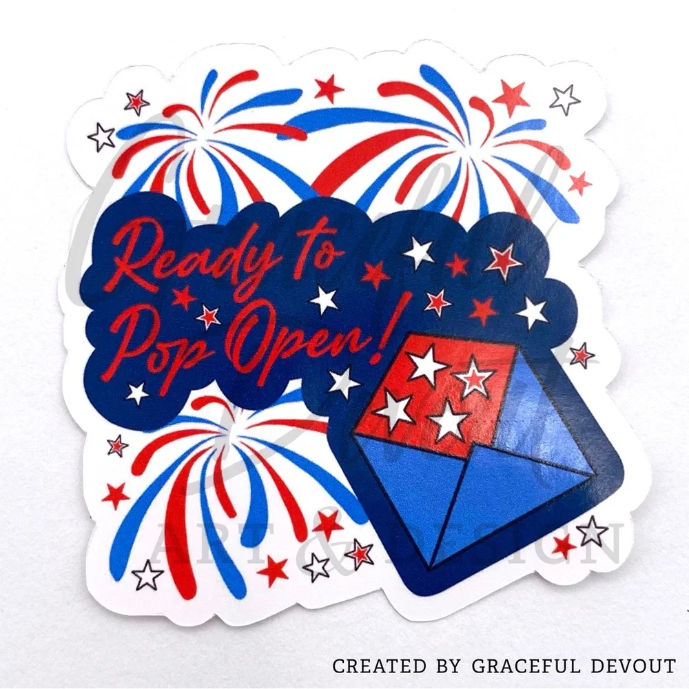 Ready To Pop Open!- 2" (inches) Sticker (48ct.)  [GD145-48] - Picture 5 of 5